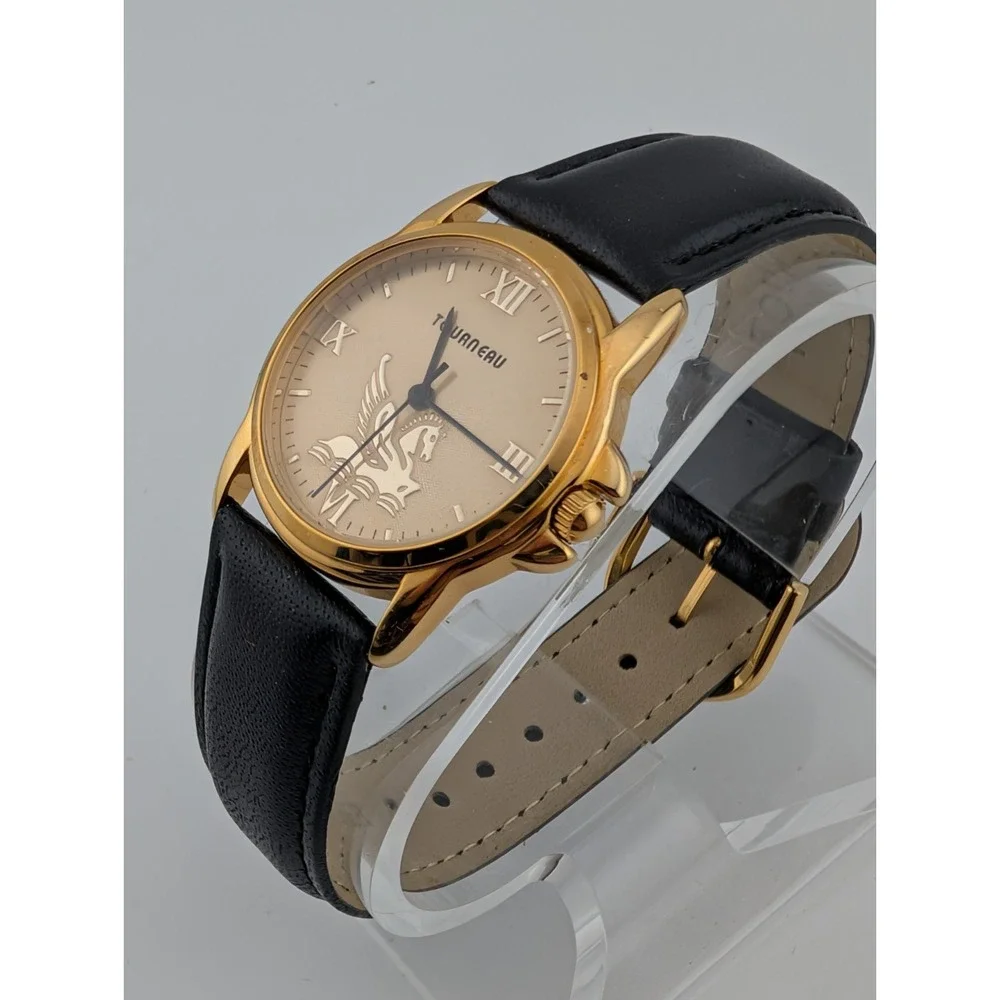 Limited Edition Tourneau Pegasus Watch Women 31mm Gold Tone Case- New Battery